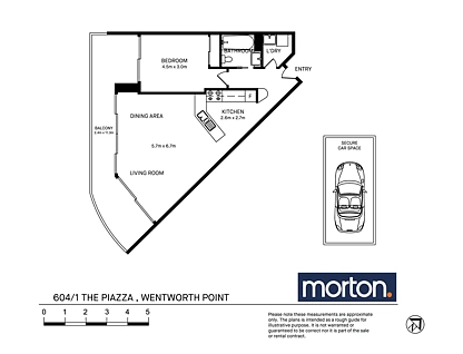 604/1 The Piazza, Wentworth Point, Parramatta (Northwest suburbs), 1房, 1浴, Apartment