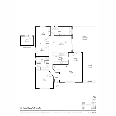 फ्लोर प्लान - 77 Grant Road, Reynella, SA 5161