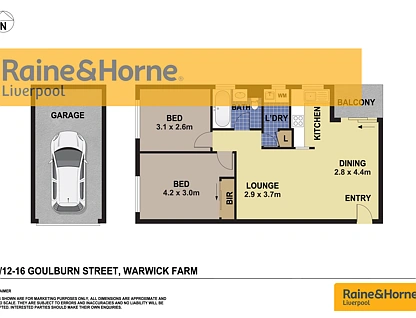 11/12 Goulburn Street, Warwick Farm, South Western Suburbs, 2房, 1浴, Apartment