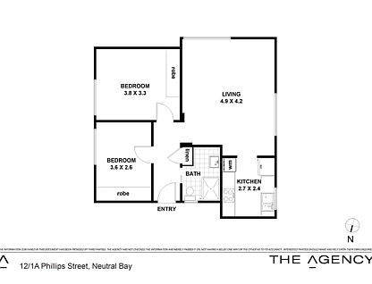 12/1A Phillips Street, Neutral Bay, Lower North Shore, 2 habitaciones, 1 baños, Apartment
