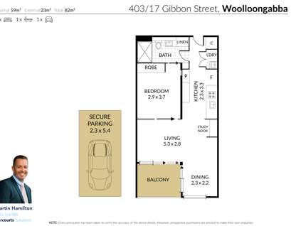 403/17 Gibbon Street, Woolloongabba, QLD 4102, 1 Bedrooms, 1 Bathrooms, Apartment