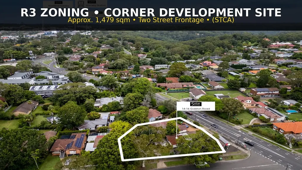 Hornsby 6ห้องนอน Prime Corner R3 Townhouse Development Site with income STCA