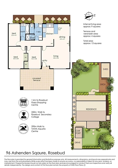 96 Ashenden Square, Rosebud, VIC 3939, 3房, 1浴, House