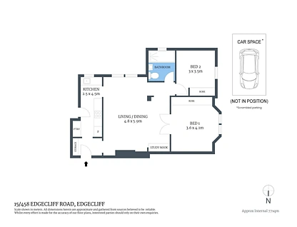 15/458 Edgecliff Road, Edgecliff, Eastern Suburbs, 2 Bedrooms, 1 Bathrooms, Apartment