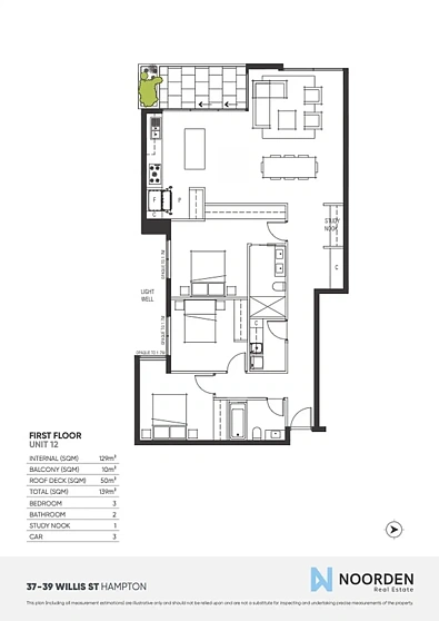 12/37-39 Willis Street, Hampton, VIC 3188, 3 Bedrooms, 2 Bathrooms, Apartment