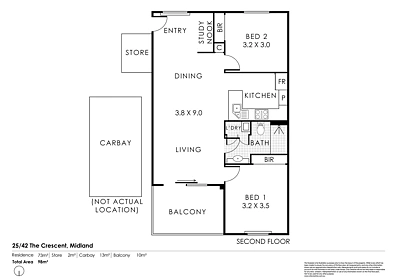 25/42 The Crescent, Midland, WA 6056, 2 phòng ngủ, 1 phòng tắm, Unit