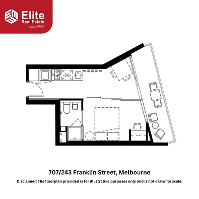 707/243 Franklin Street, Melbourne, VIC 3000, 1房, 1浴, Apartment