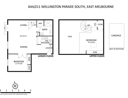 64A/211 Wellington Parade South, East Melbourne, Melbourne CBD, 2 Schlafzimmer, 1 Badezimmer, Apartment
