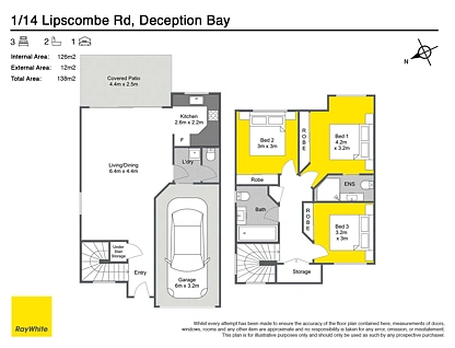 1/14-22 Lipscombe Road, Deception Bay, Moreton Bay Region, 3 غرف, 2 حمامات, Townhouse