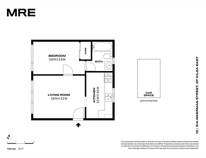 10/314 Inkerman Street, St Kilda East, Melbourne CBD, 1房, 1浴, Apartment