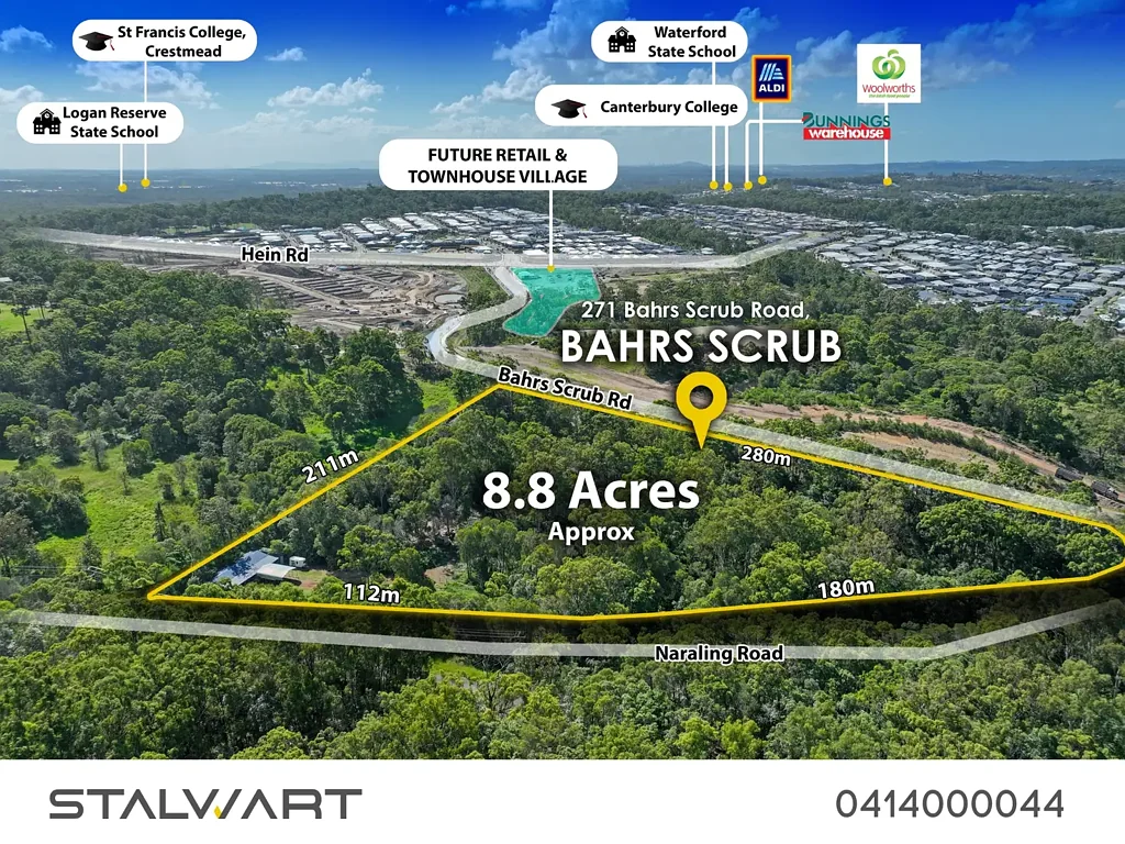 Bahrs Scrub 优越地段 8.4英亩土地权 便利生活圈 临近名校  被大自然环绕  家庭友好区  隐藏宝石  增长潜力股 Behold this stunning location!