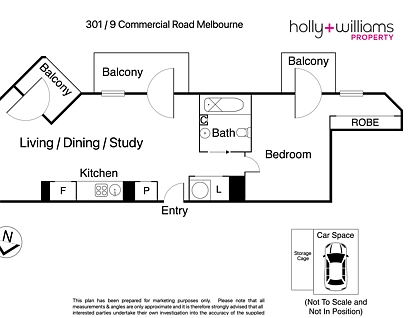 301/9 Commercial Road, Melbourne, Melbourne CBD, 1 Kuwarto, 1 Banyo, Apartment