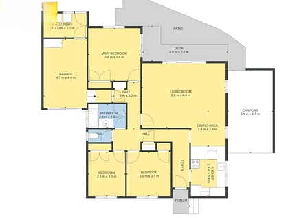 Flat 1, 51 Sungrove Rise, Auckland Central, Auckland City, 3部屋, 1バスルーム, House