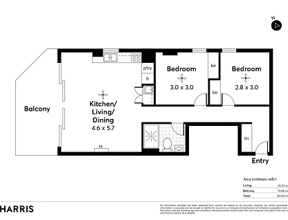 502/33 Second Street, Bowden, Western Adelaide, 2房, 1浴, Apartment