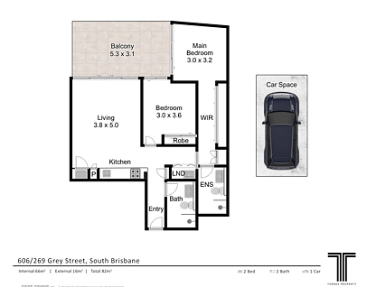 606/269 Grey Street, South Brisbane, Brisbane - Inner City Region, 2 Bedrooms, 2 Bathrooms, Apartment