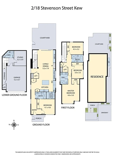 2/18 Stevenson Street, Kew, VIC 3101, 4 slaapkamers, 3 badkamers, Townhouse