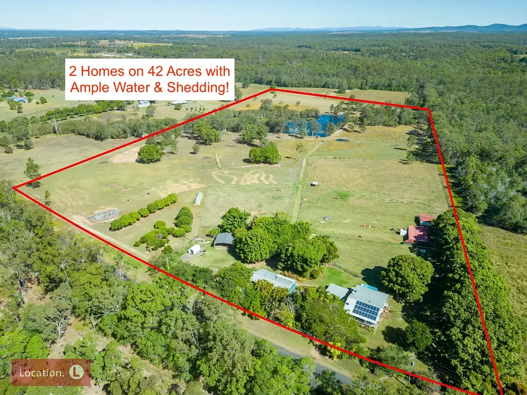 Bucca 5 Bedroom Private Rural Retreat with Dual Living, Ample Shedding & Stunning Views on 42 Acres!
