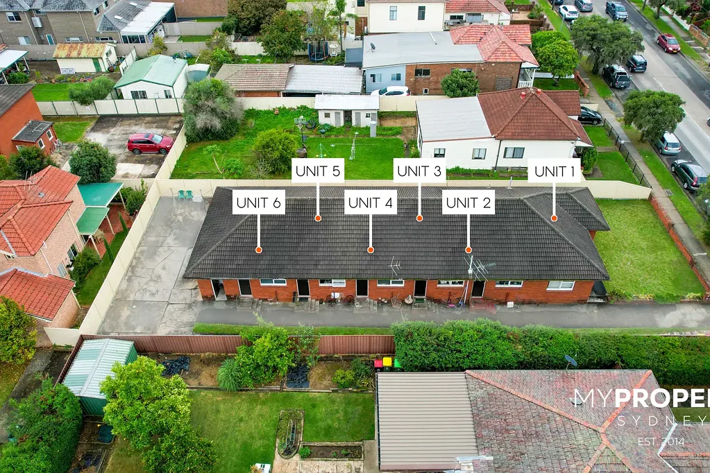 Belmore 6房 733.5平米地块 六套一居室单元 罕见单层建筑 年租金超13万 R3中密区划 未来潜力巨大 交通便利近商圈 A RARE UNIT BLOCK OFFERING - 6 UNITS ON 733.5SQM WITH HUGE INCOME