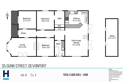 35 Gunn Street, Devonport, TAS 7310, 3 slaapkamers, 1 badkamers, House