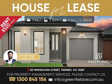 83 MAKEDONIA STREET, Tarneit, VIC 3029, 3 રૂમ, 2 બાથરૂમ, House