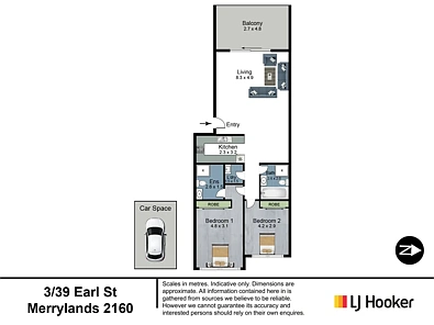 3/39 Earl Street, Merrylands, NSW 2160, 2房, 2浴, Unit