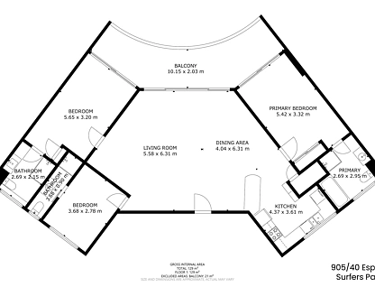 905/40 The Esplanade, Surfers Paradise, Gold Coast, 3 Bedrooms, 3 Bathrooms, Apartment