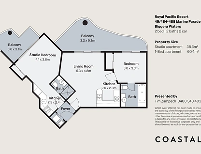 49/484-488 Marine Parade, Biggera Waters, Gold Coast, 2 침실, 2 욕실, Apartment