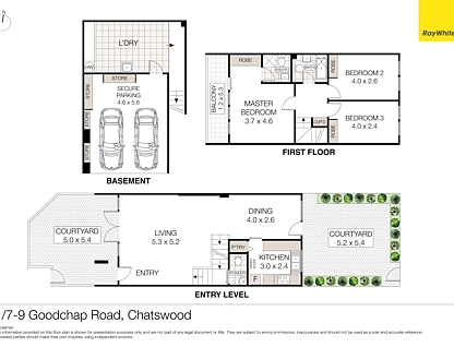 1/7-9 Goodchap Road, Chatswood, Lower North Shore, 3 Bedrooms, 2 Bathrooms, Townhouse