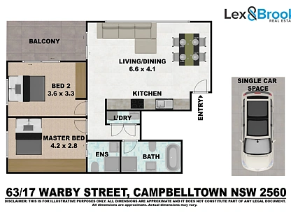 63/17 Warby St, Campbelltown, Macarthur Region, 2房, 2浴, Apartment