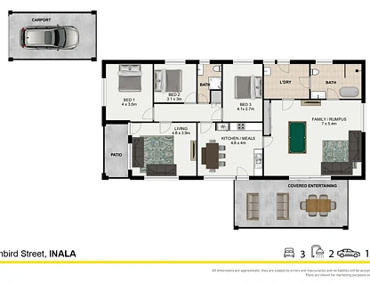 1 Sunbird Street, Inala, QLD 4077, 3 ਕਮਰੇ, 2 ਬਾਥਰੂਮ, House