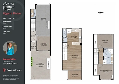 2/22-24 Brighton Street, Biggera Waters, QLD 4216, 3 Bedrooms, 1 Bathrooms, Apartment