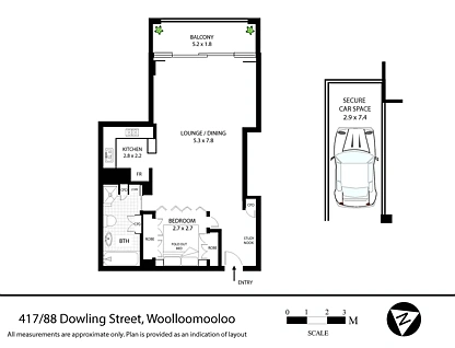 417/88 Dowling Street, Woolloomooloo, NSW 2011, 1 chambres, 1 salles de bain, Apartment