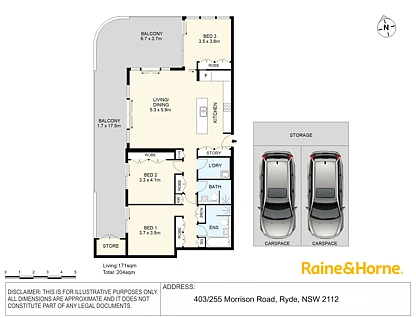403/255 Morrison Road, Ryde, Upper North Shore, 3房, 2浴, Apartment