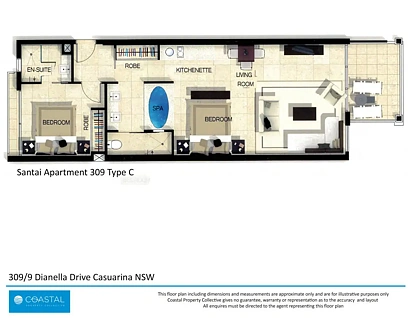 309/9-13 Dianella Drive, Casuarina, North Coast, 2 Kuwarto, 2 Banyo, Unit