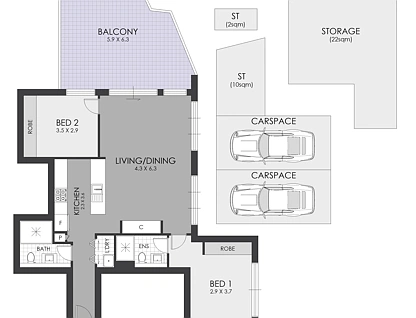 A501/40-42 Loftus Crescent, Homebush, Inner West, 2 Schlafzimmer, 2 Badezimmer, Apartment