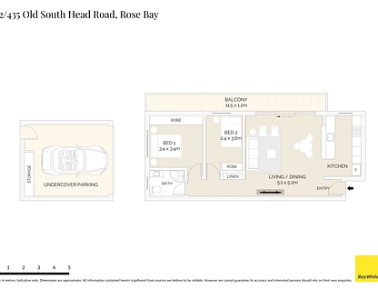 12/435 Old South Head Road, Rose Bay, Eastern Suburbs, 2 ห้องนอน, 1 ห้องน้ำ, Apartment