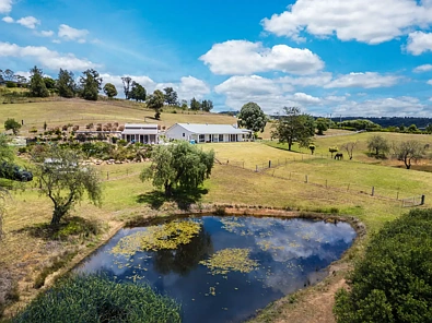 Douglas Park 5房 农用地附住宅 视野壮丽起伏田 高地俯瞰全景 清晨阳光惬意 低维护地板 燃气壁炉 高品质厨房石材台面 岛台电器柜 时尚浴室独立淋浴 椭圆形浴缸 潮流瓷砖 主卧步入式更衣间 双层隔热南北阳台 Daiken空调 矿物质泳池 休闲室青少年房间 优质起伏可耕地 两处水坝 三处围栏牧场 三车位车棚 双车库含升降机 四开门棚屋 马术场地潜力 成熟花园 Douglas Park火车站3分钟 Macarthur Square14分钟 Western Sydney Campbelltown Campus16分钟 Stunning renovation with a spectacular outlook! 8.67 acres!