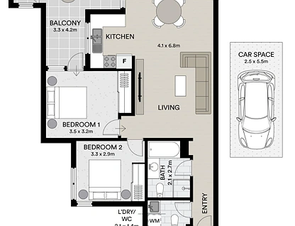 42/47-53 Hampstead Road, Homebush West, Inner West, 2 રૂમ, 2 બાથરૂમ, Apartment