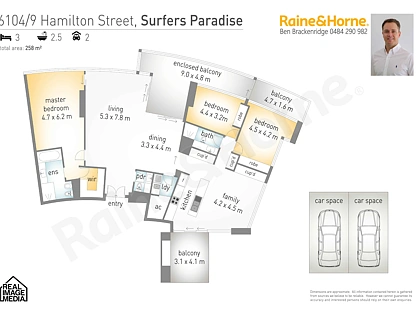 6104/9 Hamilton Avenue, Surfers Paradise, Gold Coast, 3 phòng ngủ, 2 phòng tắm, Apartment