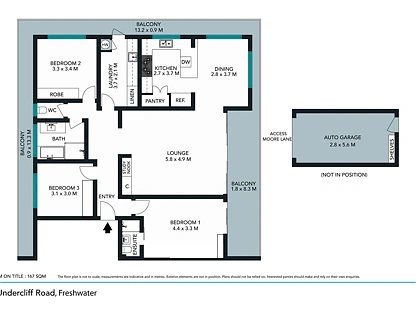 2/32 Undercliff Road, Freshwater, Northern Beaches, 3房, 2浴, Apartment