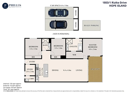 1803/1 Rialto Quay Drive, Hope Island, Gold Coast, 3 chambres, 2 salles de bain, Apartment