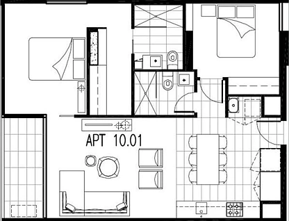 1001/39 Coventry Street, Southbank, Melbourne CBD, 2部屋, 2バスルーム, Apartment