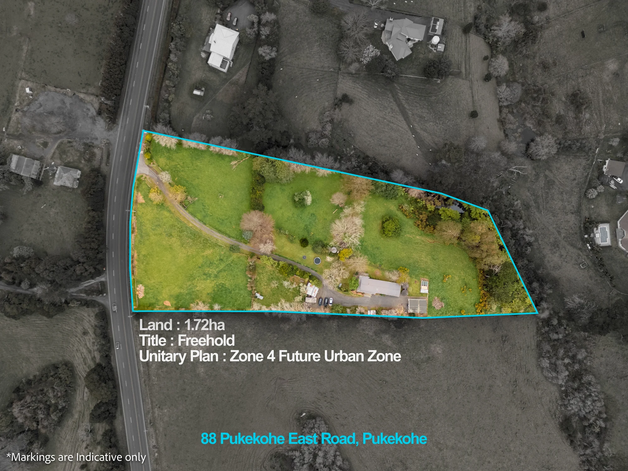 Pukekohe East 4 Slaapkamer 1.72ha Future Urban Land in a Prime Location