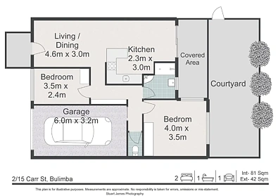 户型图 - 2/15 Carr Street, Bulimba, QLD 4171