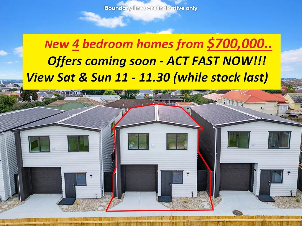 Otahuhu 4Kwarto New homes from $700,000 - selling NOW!!