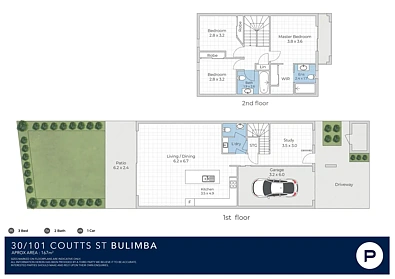30/101 Coutts Street, Bulimba, QLD 4171, 3房, 2浴, Townhouse