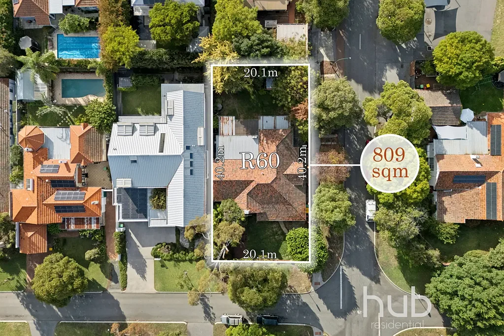 Nedlands 4ห้องนอน Prime Corner R60 Site - 809sqm in Tightly Held Nedlands