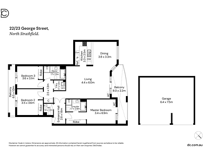 22/23 George Street, North Strathfield, Inner West, 3 غرف, 2 حمامات, Apartment