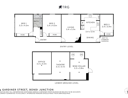 2/4 Gardiner Street, Bondi Junction, Eastern Suburbs, 3 rūma, 1 rūma horoi, Apartment