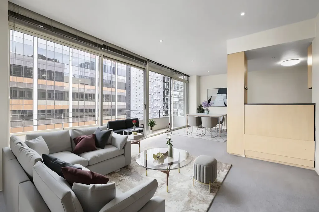 Melbourne 1Moenga Large one-bedroom apartment with expansive lounge-dining in the heart of the vibrant CBD